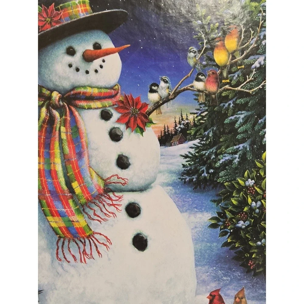 Springbok 1000 Piece Jigsaw Puzzle - Feathered Friends Snowman Birds (24